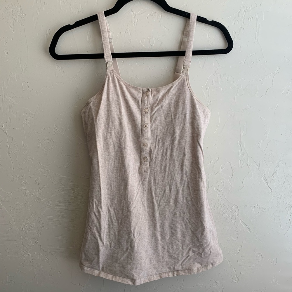 Gilligan & O’Malley Nursing Tank Top Cream/Grey